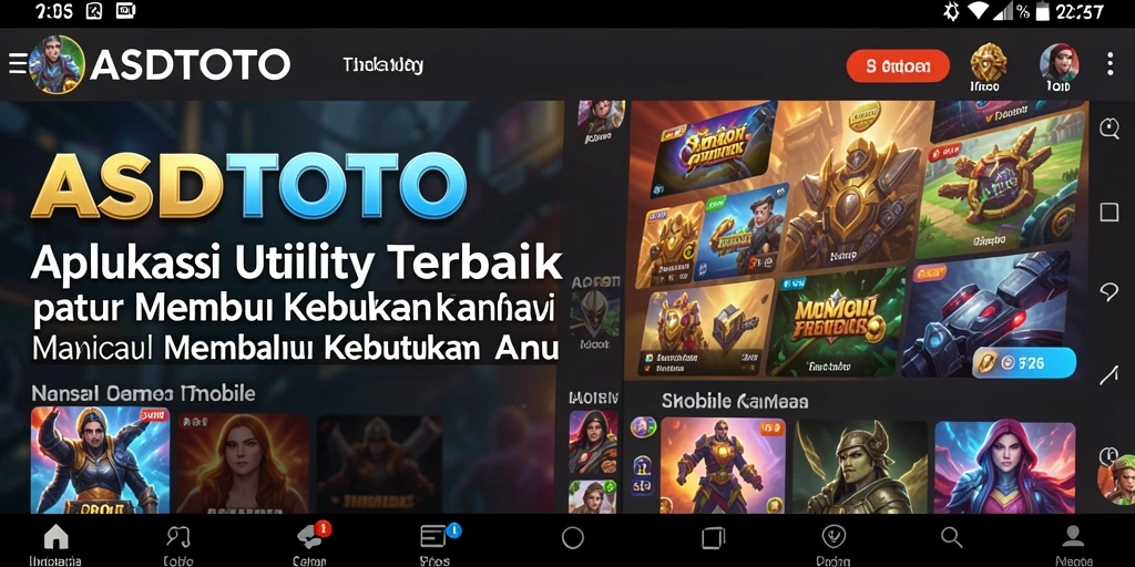 Tampilan antarmuka utama ASDTOTO dengan berbagai fitur Utility.