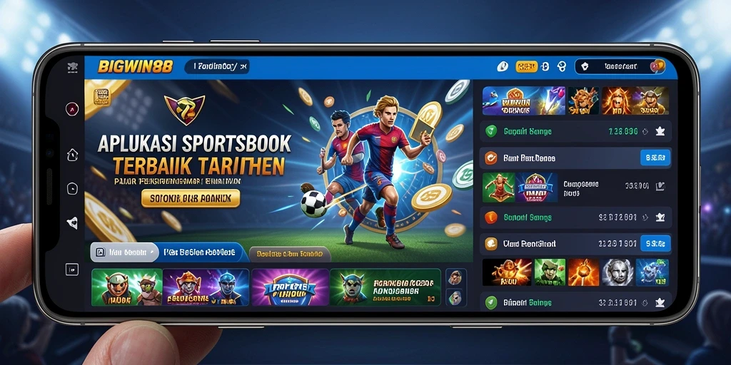 Tampilan utama aplikasigame Sportsbook BIGWIN88 dengan taruhan langsung.