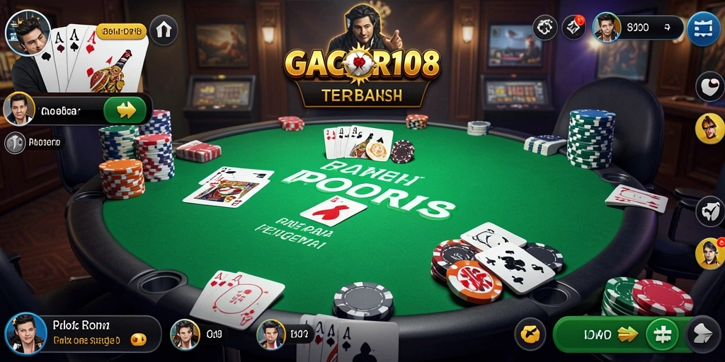 Screenshot menampilkan pemain yang terlibat dalam permainan Poker yang seru.