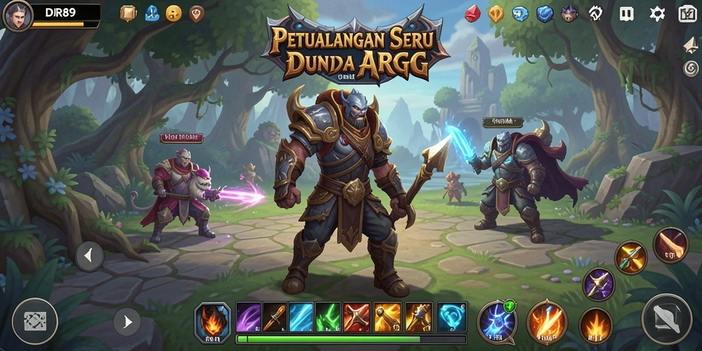 Tangkapan layar menunjukkan aksi seru karakter dalam pertempuran ARPG.