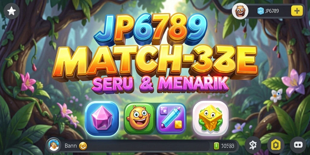 Gameplay seru JP6789 dengan level-level menantang di Match-3.