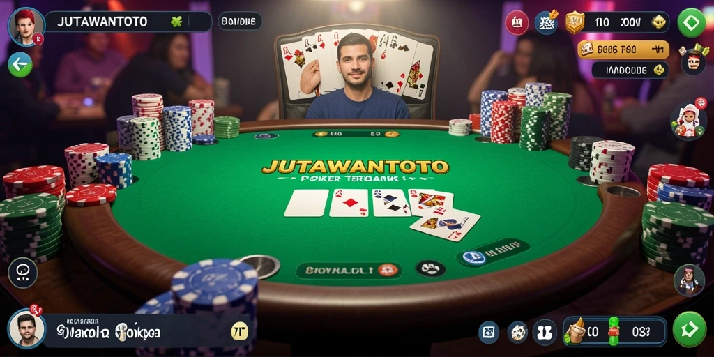 Tampilan gameplay JUTAWANTOTO yang seru dan mendebarkan saat bermain Poker.