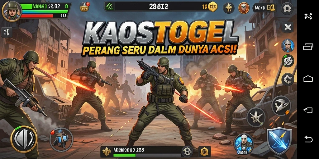 Tangkapan layar gameplay KAOSTOGEL menampilkan aksinya yang mendebarkan.