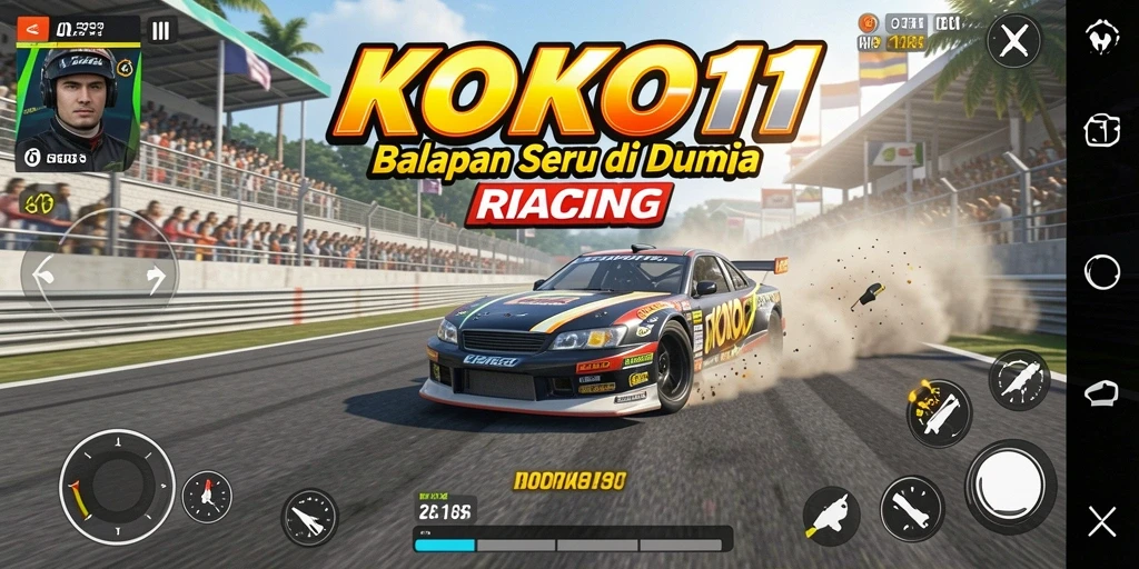 Gameplay balapan KOKO11 yang mendebarkan dan menantang.