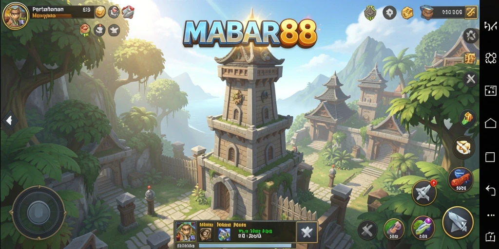 Tampilan seru dari gameplay Tower Defense MABAR88