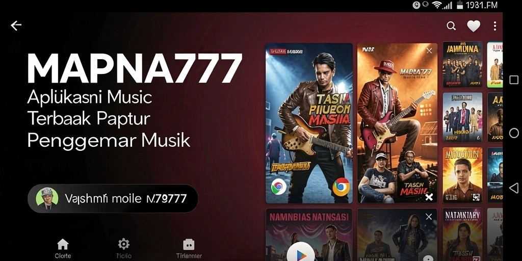 Tampilan antarmuka MAPNA777 dengan pilihan lagu menarik.