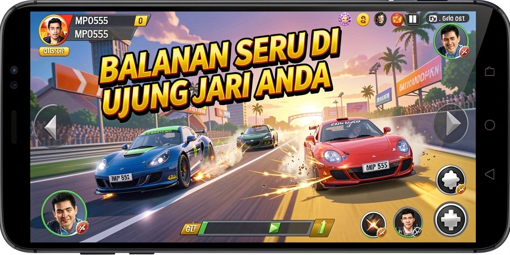 Screenshot game MPO555 menampilkan aksi balapan yang mendebarkan.