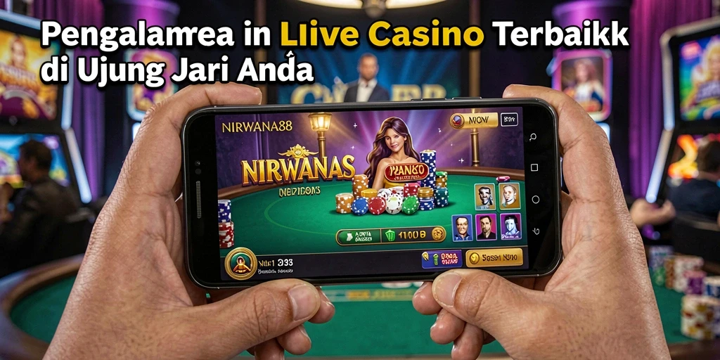 Screenshot utama NIRWANA88 menampilkan dealer langsung dan suasana permainan yang hidup.