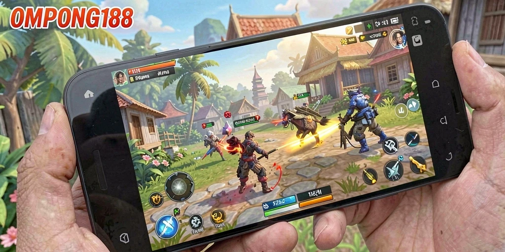 Screenshot OMPONG188 menampilkan aksi strategi mendebarkan.