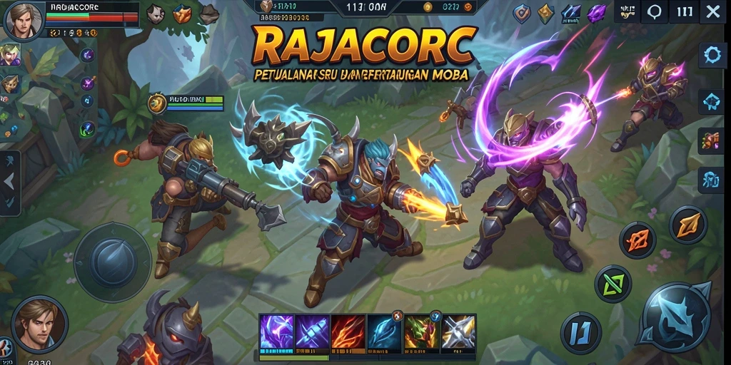 Tampilan seru dari gameplay RAJACORC yang penuh aksi.