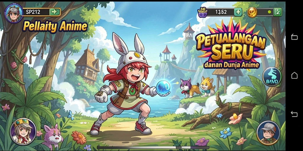 Tampilan gameplay SP212 yang menakjubkan dan karakter anime yang menarik.