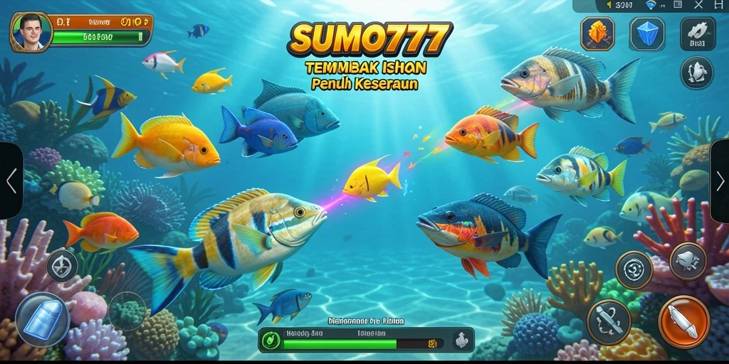 Tangkapan penuh warna dari gameplay seru Tembak Ikan.