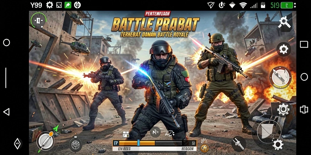 Gameplay seru Y89 dengan aksi Battle Royale mendebarkan.